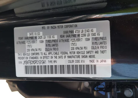 2023 Mazda Cx-5 2.5 S Preferred z USA, uszkodzony, nr VIN JM3KFBCM0P0191941